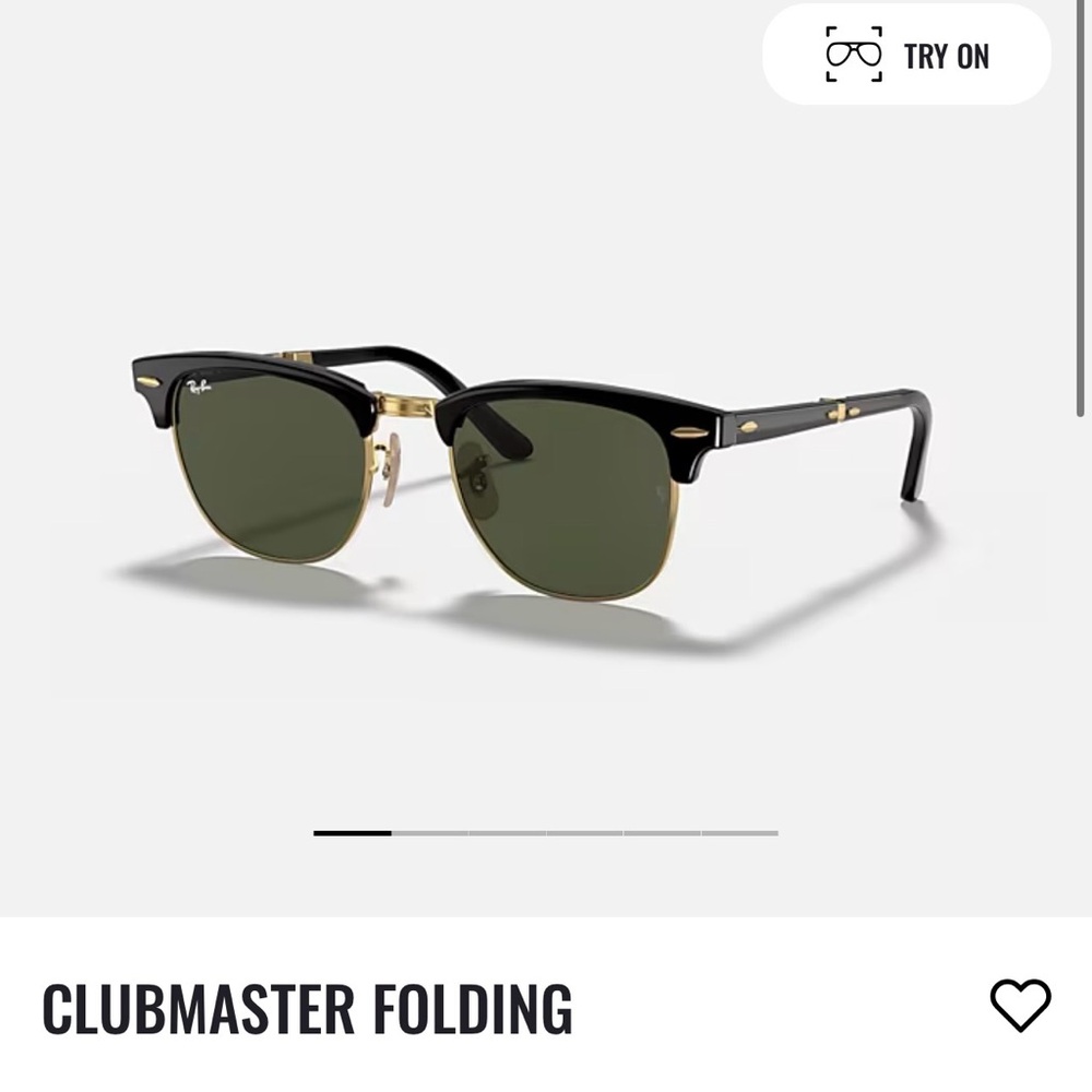 Ray-Ban Clubmaster Folding Sunglasses - Black and Green